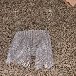 Silver Chainmail Crop Top